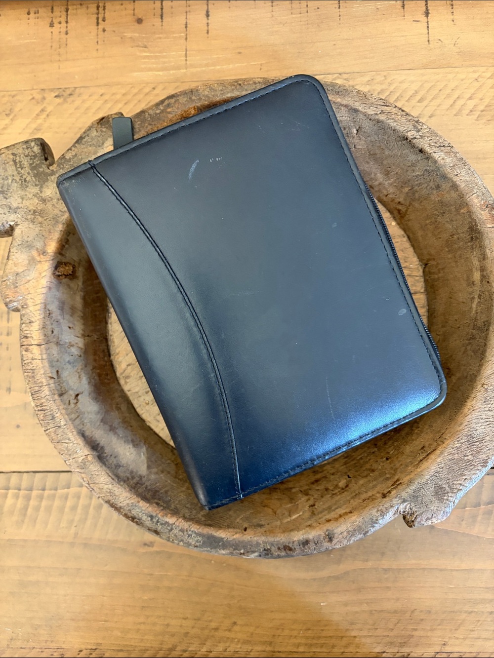 VTG Franklin Covey Quest CO 5044 Leather Zip Around 6 Ring Planner Excellent